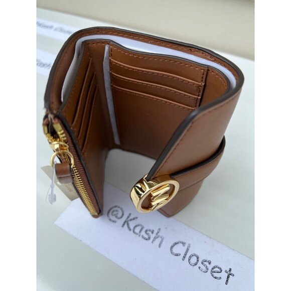 Michael Kors wallet carmen trifold medium leather purse vanilla - Picture 7 of 9